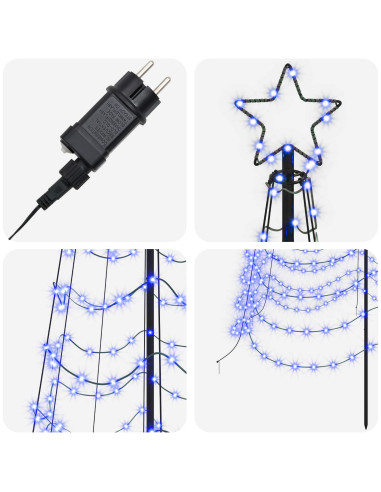 Albero di Natale a spirale LED con picchetto EKENAS 500 cm