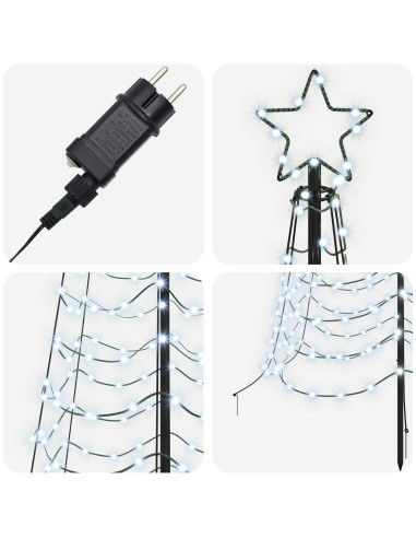 Albero di Natale a spirale LED con picchetto EKENAS 300 cm