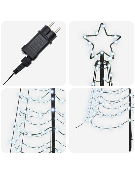 Albero di Natale a spirale LED con picchetto EKENAS 300 cm