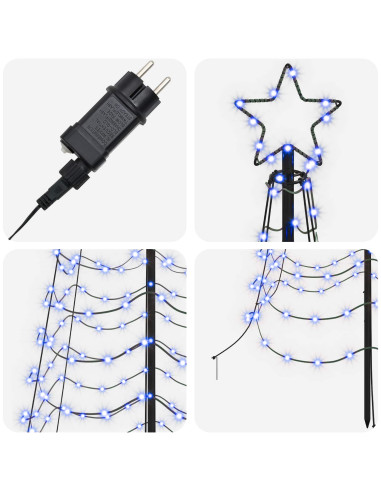 Albero di Natale a spirale LED con picchetto EKENAS 250 cm