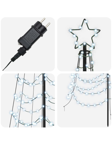Albero di Natale a spirale LED con picchetto EKENAS 400 cm