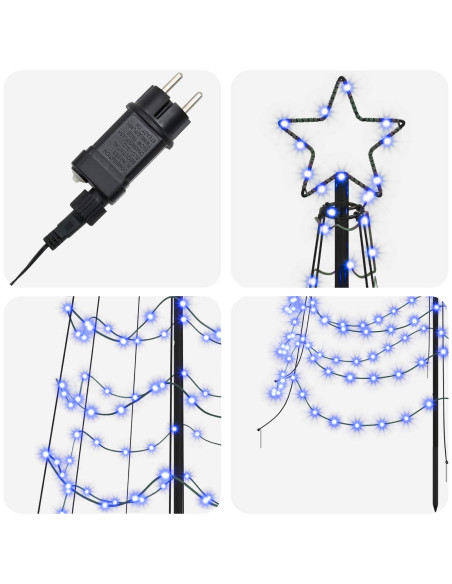 Albero di Natale a spirale LED con picchetto EKENAS 400 cm