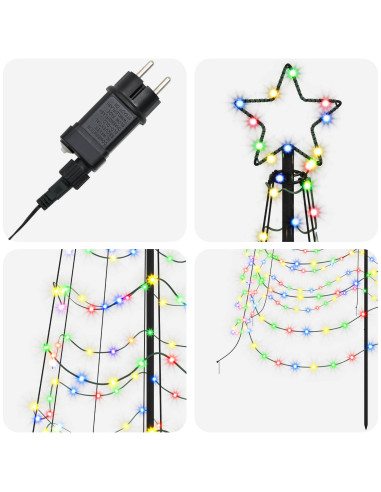 Albero di Natale a spirale LED con picchetto EKENAS 500 cm