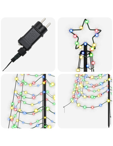 Albero di Natale a spirale LED con picchetto EKENAS 300 cm