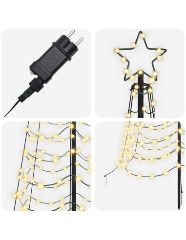 Albero di Natale a spirale LED con picchetto EKENAS 300 cm