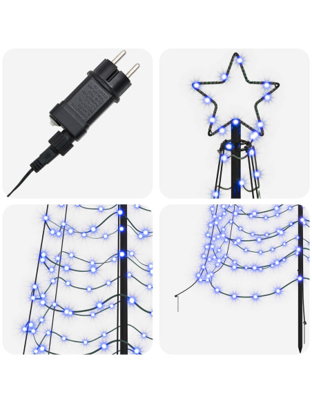 Albero di Natale a spirale LED con picchetto EKENAS 300 cm