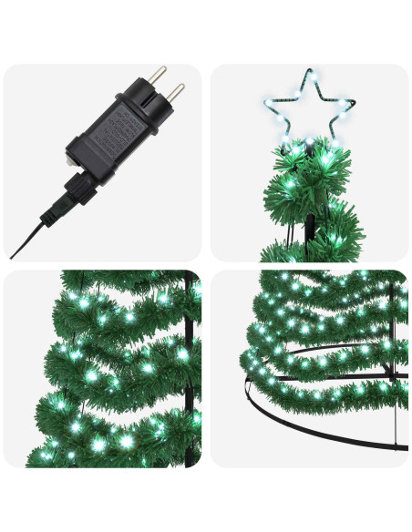 Albero di Natale in tinsel con luci LED e base EKENAS 400 cm