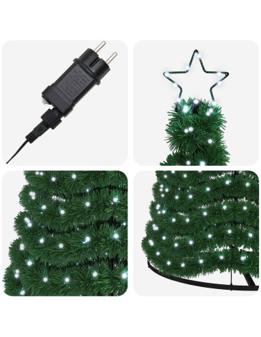 Albero di Natale in tinsel con luci LED e base EKENAS 300 cm