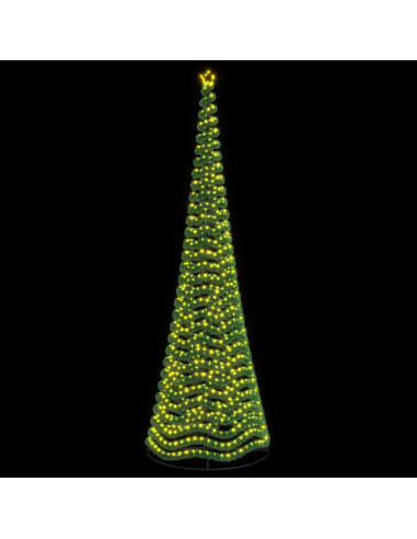 Albero di Natale in tinsel con luci LED e base EKENAS 500 cm