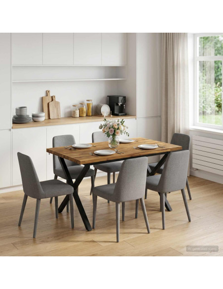 Tavolo da pranzo con bordo vivo 90 x 55 x 75 cm