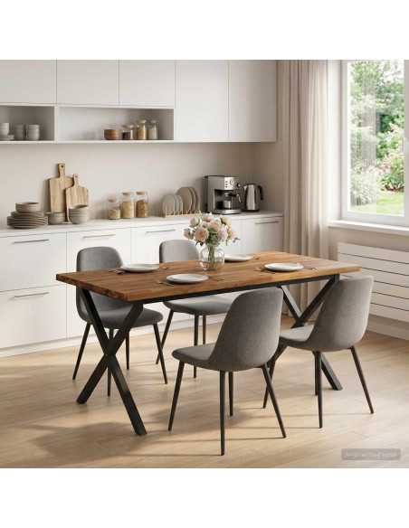 Tavolo da pranzo con bordo vivo 160 x 90 x 75 cm