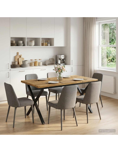 Tavolo da pranzo con bordo vivo 140 x 90 x 75 cm
