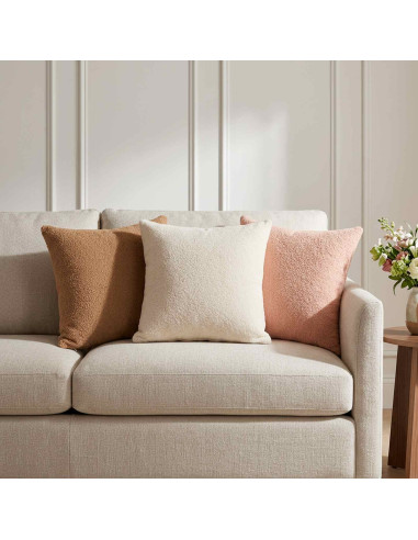 Federa 2 pz HEERLEN Beige 30 x 30 cm Bouclé