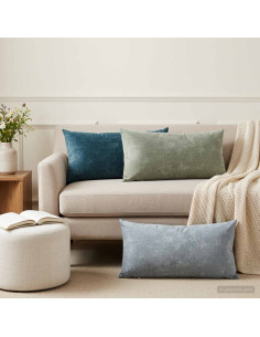 Federa 12 pz HEERLEN Blu 40 x 80 cm Tessuto Chenille