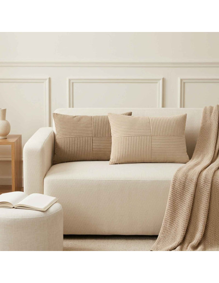 Federa 2 pz ALMELO Marrone 40 x 60 cm corduroy