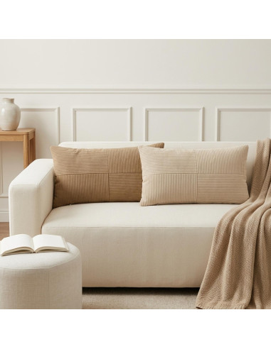 Federa 6 pz ALMELO Marrone 40 x 70 cm corduroy