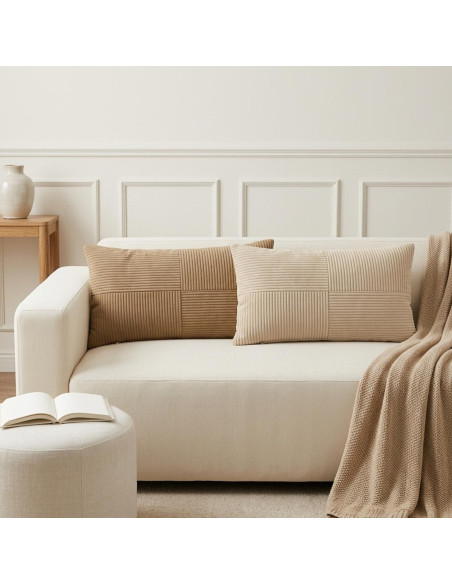 Federa 6 pz ALMELO Marrone 40 x 70 cm corduroy