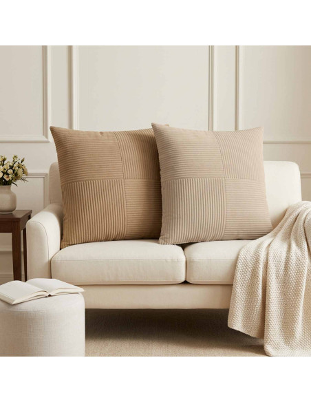 Federa 6 pz ALMELO Marrone 60 x 60 cm corduroy