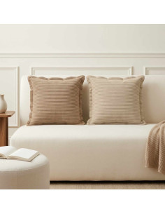 Federa 2 pz HOUTEN Marrone 30 x 30 cm corduroy