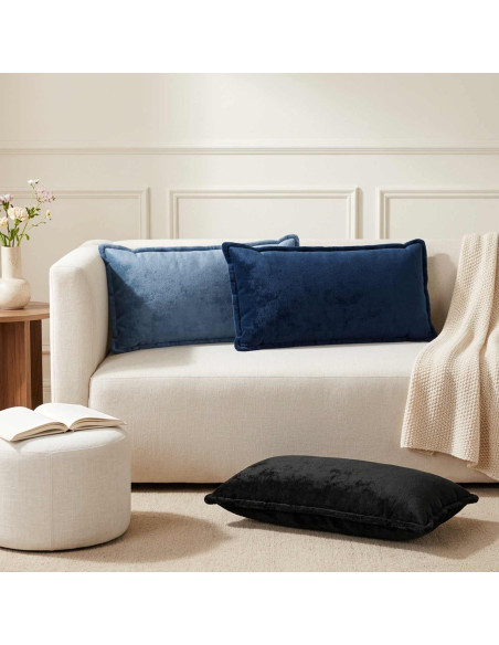 Federa 2 pz HOUTEN Blu navy 40 x 70 cm Flanella