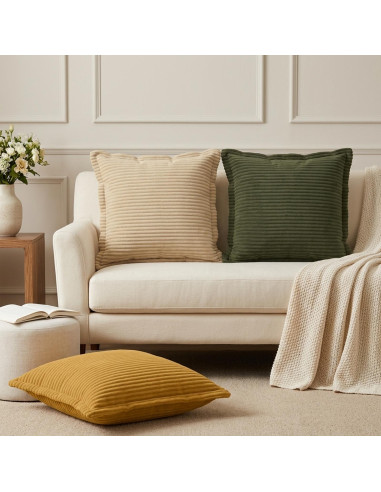 Federa 2 pz HOUTEN Grigio Verde 45 x 45 cm corduroy