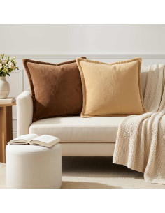 Federa 2 pz HOUTEN Marrone Chiaro 45 x 45 cm Flanella