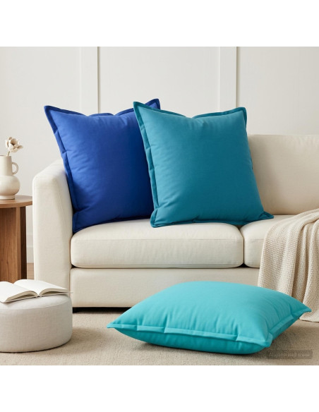 Federa 2 pz HOUTEN Azzurro 80 x 80 cm Poliestere