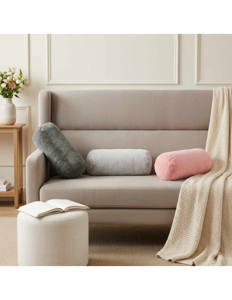 Federa 2 pz HEERLEN Grigio Scuro Diam. 15 x 40 cm Flanella