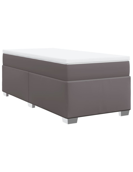 Giroletto a Molle con Materasso Grgio 90x200 cm in Similpelle
