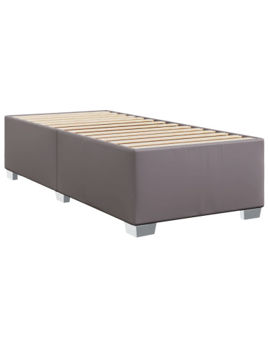 Giroletto a Molle con Materasso Grgio 90x200 cm in Similpelle