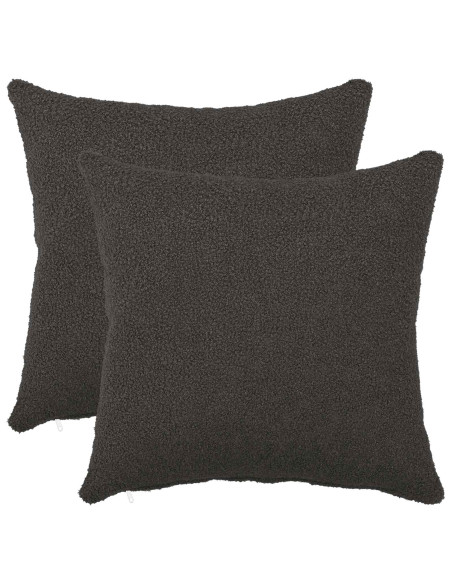 Federa 2 pz HEERLEN Grigio Scuro 30 x 30 cm Bouclé