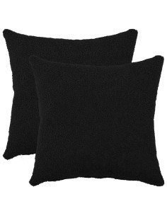 Federa 2 pz HEERLEN Nero 30 x 30 cm Bouclé 2