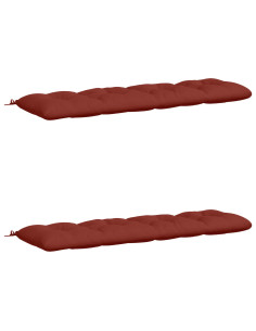 Cuscini per Panchina VIANEN 2 pz 100% Poliestere Rosso 2