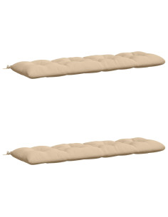 Cuscini per Panchina VIANEN 2 pz 100% Poliestere Crema 2
