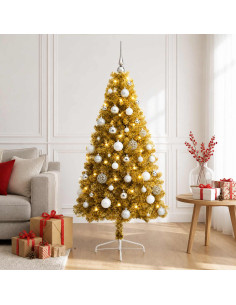 Albero di Natale artificiale con palline 120 cm 150 LED