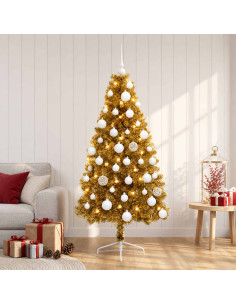 Albero di Natale artificiale con palline 150 cm 150 LED