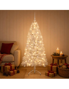 Albero di Natale Artificiale con Rami Pieghevoli 150 cm 150 LED