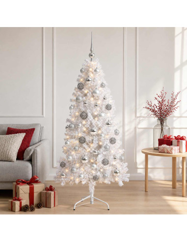 Albero di Natale Artificiale con Rami Pieghevoli 150 cm 150 LED