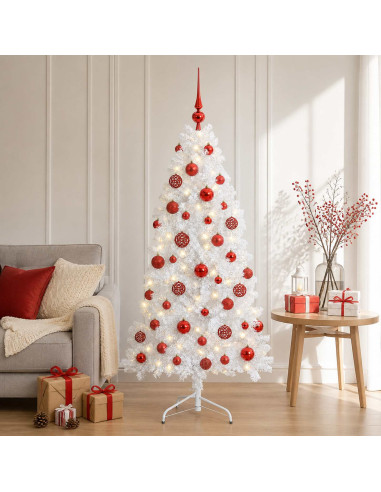 Albero di Natale Artificiale con Rami Pieghevoli 150 cm 150 LED