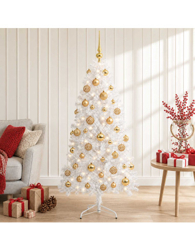 Albero di Natale Artificiale con Rami Pieghevoli 150 cm 150 LED