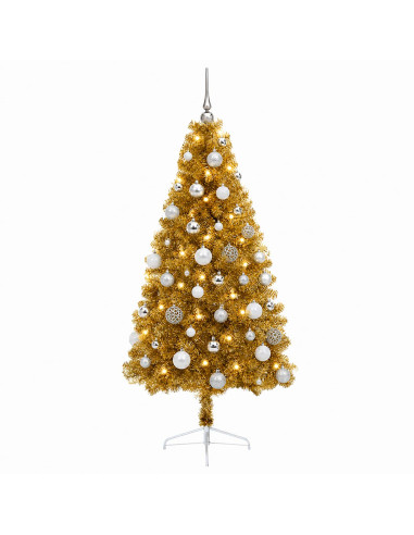 Albero di Natale artificiale con palline 150 cm 150 LED