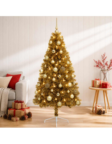 Albero di Natale artificiale con palline 120 cm 150 LED