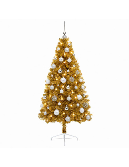 Albero di Natale artificiale con palline 120 cm 150 LED