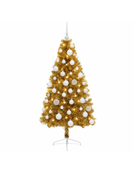 Albero di Natale artificiale con palline 150 cm 150 LED