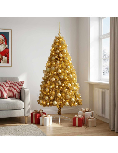 Albero di Natale artificiale con palline 210 cm 300 LED