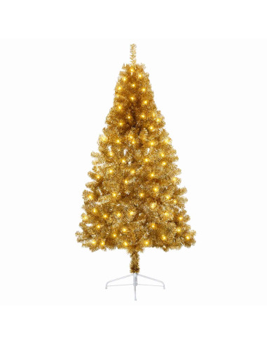 Albero di Natale Artificiale con Rami Pieghevoli 120 cm 150 LED