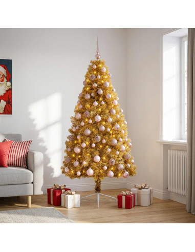 Albero di Natale artificiale con palline 210 cm 300 LED