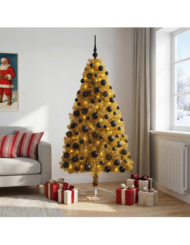 Albero di Natale artificiale con palline 210 cm 300 LED
