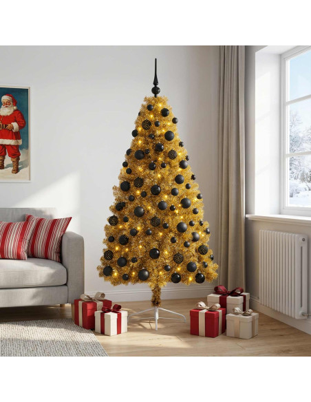 Albero di Natale artificiale con palline 210 cm 300 LED