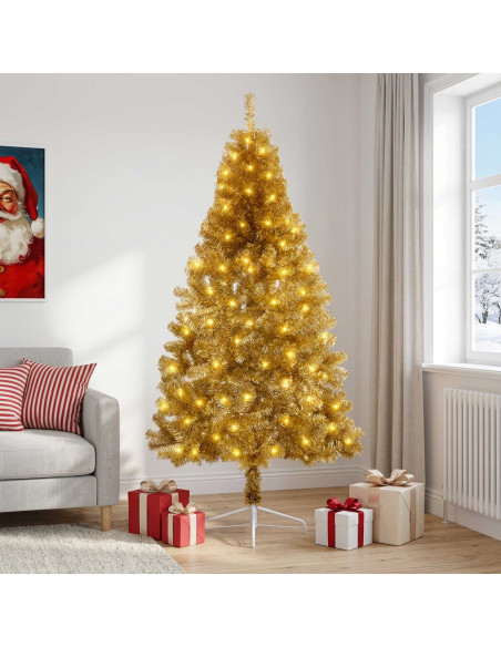 Albero di Natale Artificiale con Rami Pieghevoli 210 cm 300 LED